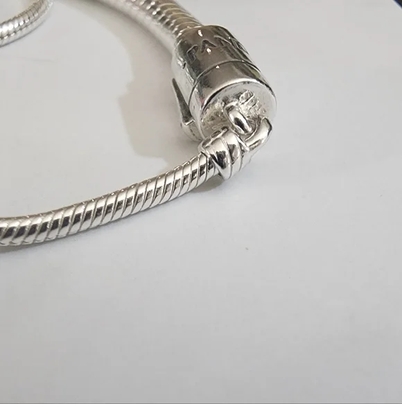 Pandora Polished Silver Adjustable Snake Chain Necklace - Silver - Picture 4 of 6